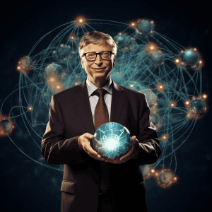 A man in a suit holding a globe.