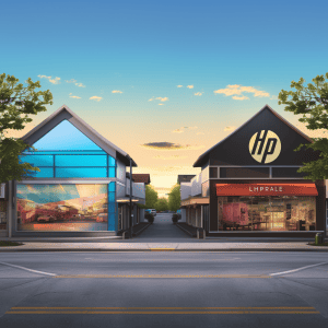 Hp store on the street.