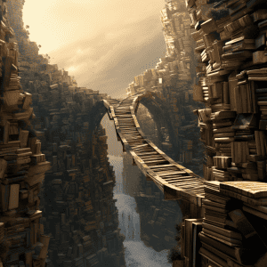A bridge made of books.