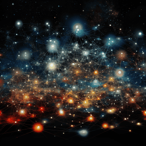 An image of a network of stars in space.