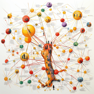 A diagram of a tree with many people connected to it.